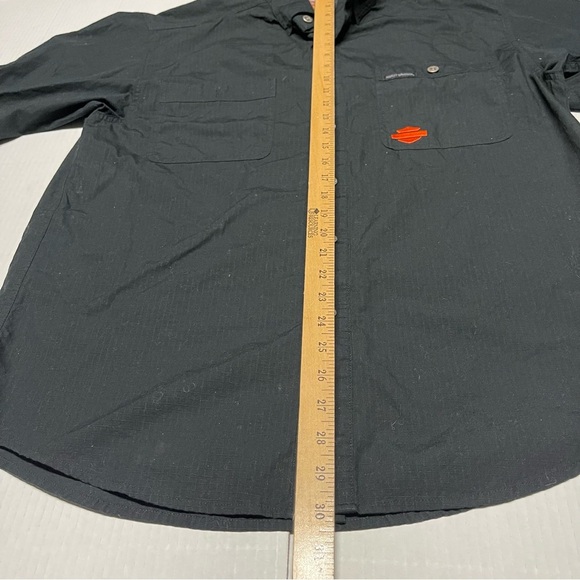 Vintage Harley Davidson Mens M Black Button Up Long Sleeve Motorcycle Ripstop - Picture 8 of 8